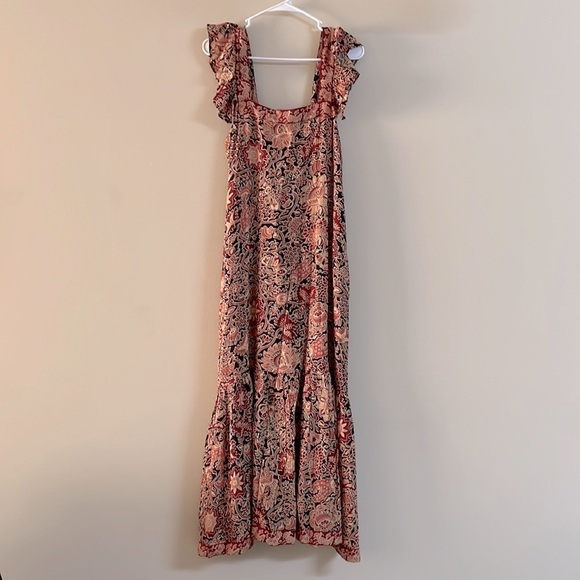 Love The Label Anthropologie Jaipur Floral Boho Ruffle Maxi Dress - Picture 1 of 12